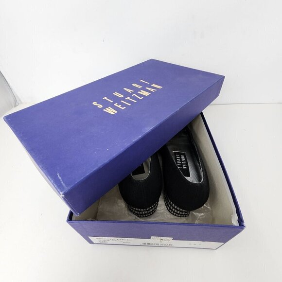 Stuart Weitzman Dressy Black Satin Block Heel with Rhinestons, Women's 7.5 AAA - Picture 16 of 16